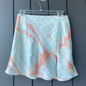 blue, orange and white